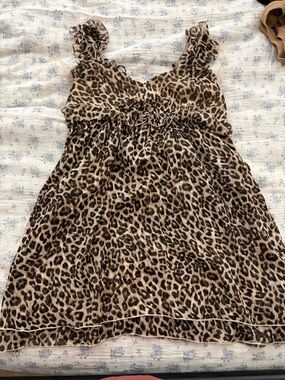 American Eagle Outfitters Leopard Print Sundress - Brown/Tan